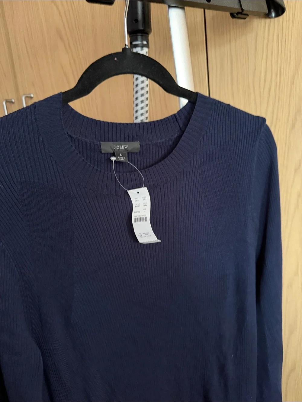 J. Crew Navy Long Sleeve Ribbed Knit Dress